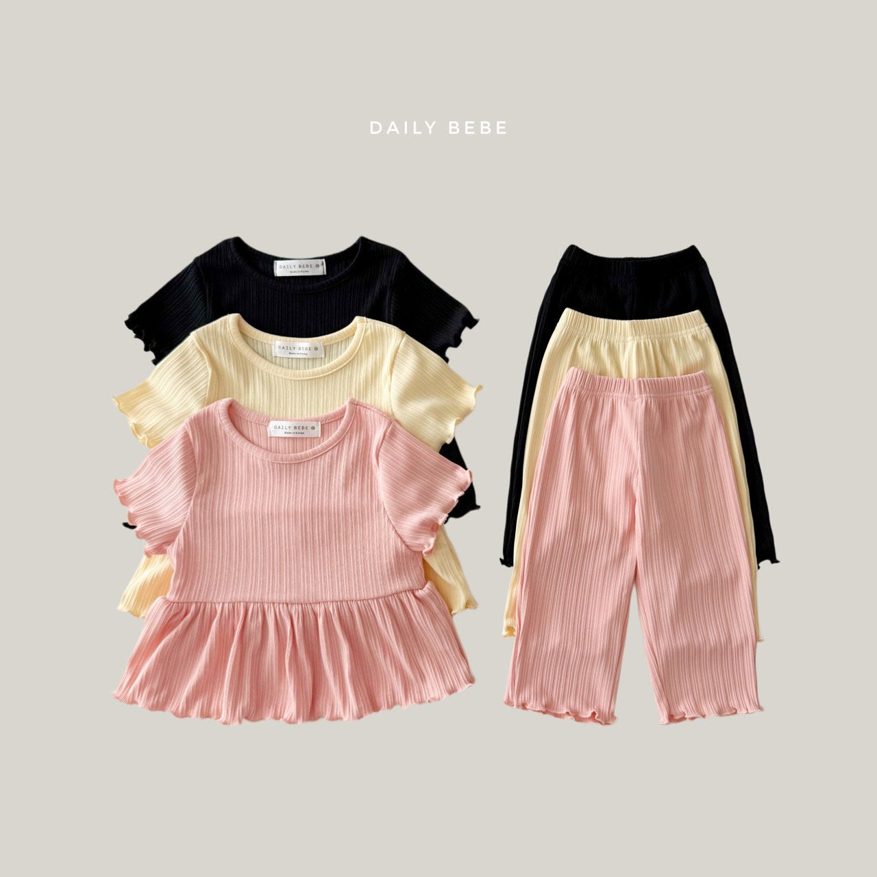 韓國童裝 26夏| DD09 Frill Pleats Set (75-140cm)