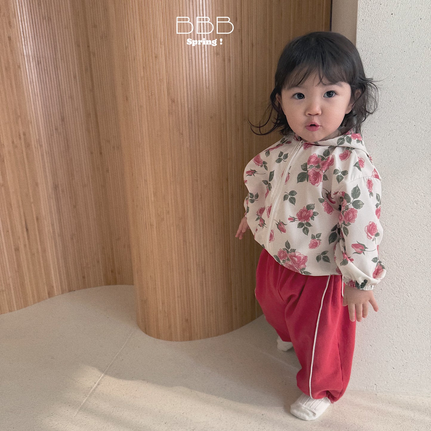 韓國童裝 26春 | BB14 Bebe Hood Flower Jumper (70-100cm)