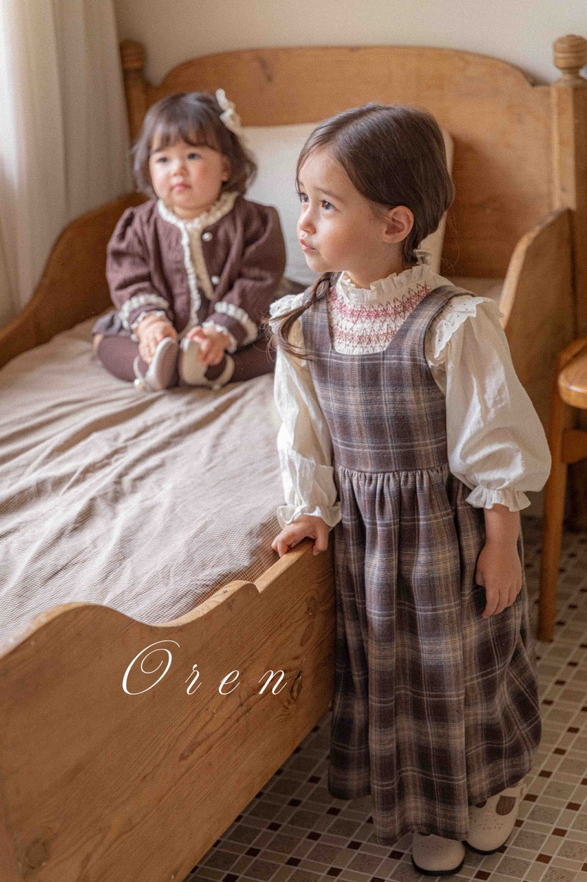 韓國童裝 25秋 | OR25317 Check Collection - Kids OPS (dress)