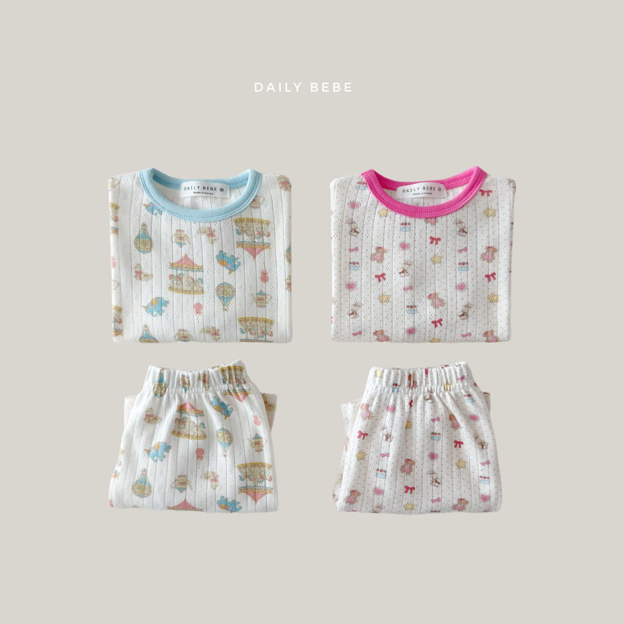 韓國童裝 26夏| DD08 Summer Eyelet Loungewear Set (75-140cm)