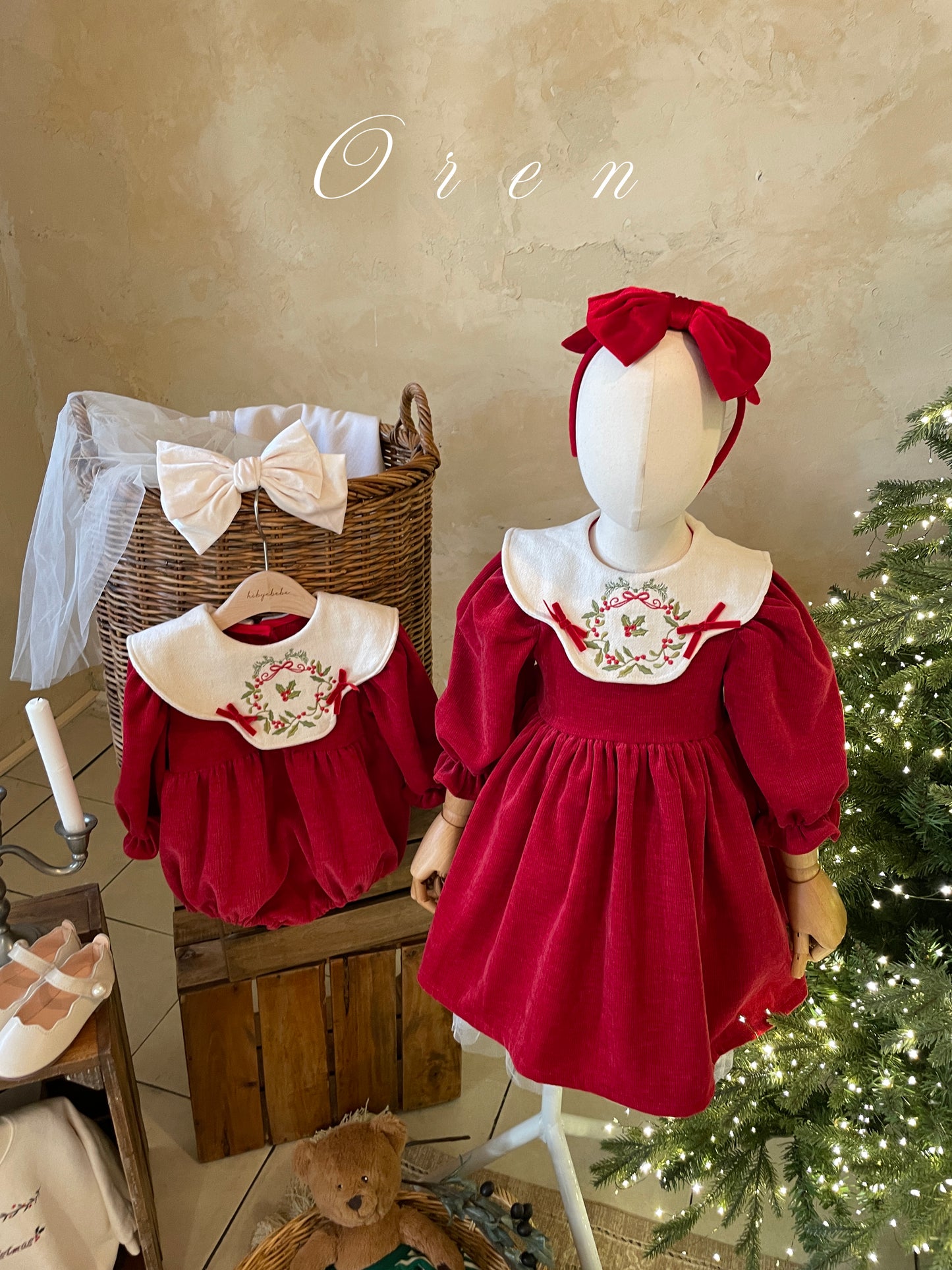 韓國童裝 25秋冬 | OR25503 聖誕款 Carol Carol Dress