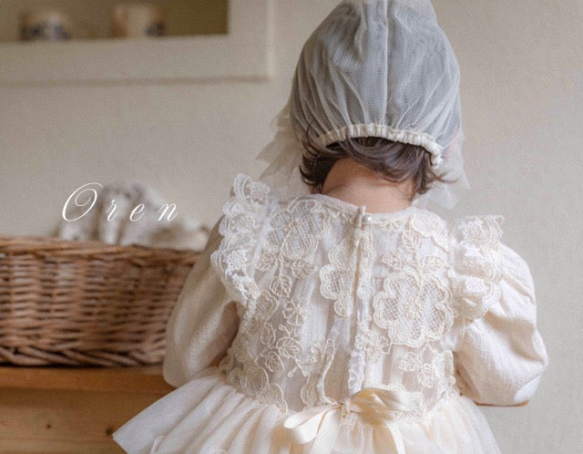 韓國童裝 25秋 | OR25305 Lace Bonnet