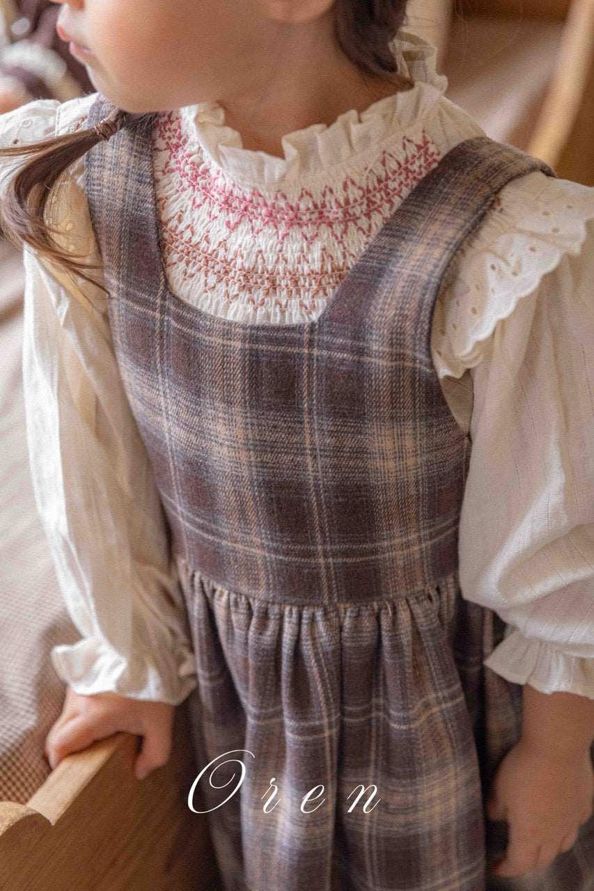 韓國童裝 25秋 | OR25317 Check Collection - Kids OPS (dress)
