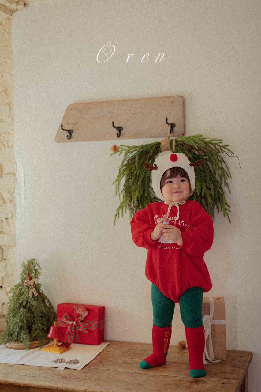 韓國童裝 25秋冬 | OR25507 聖誕款 親子 Christmas Fleece Baby Suit