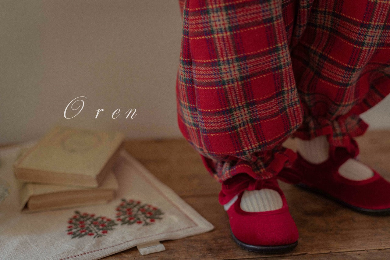 韓國童裝 25秋冬 | OR25505 聖誕款 Eve Check Baby Suit