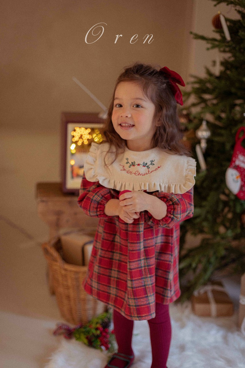 韓國童裝 25秋冬 | OR25505 聖誕款 Eve Check Kids OPS