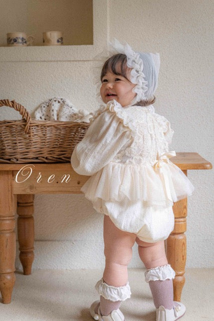 韓國童裝 25秋 | OR25305 Lace Bonnet