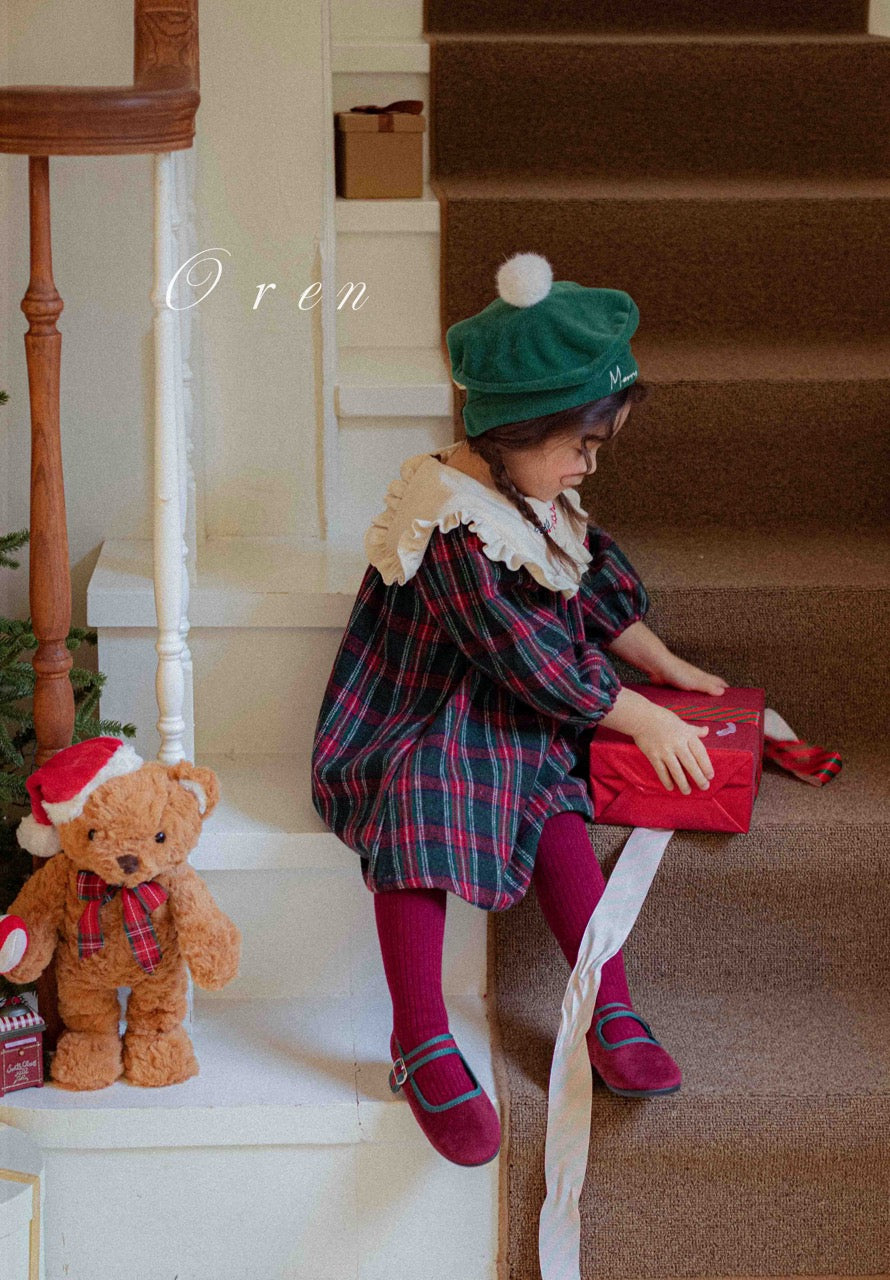 韓國童裝 25秋冬 | OR25505 聖誕款 Eve Check Kids OPS