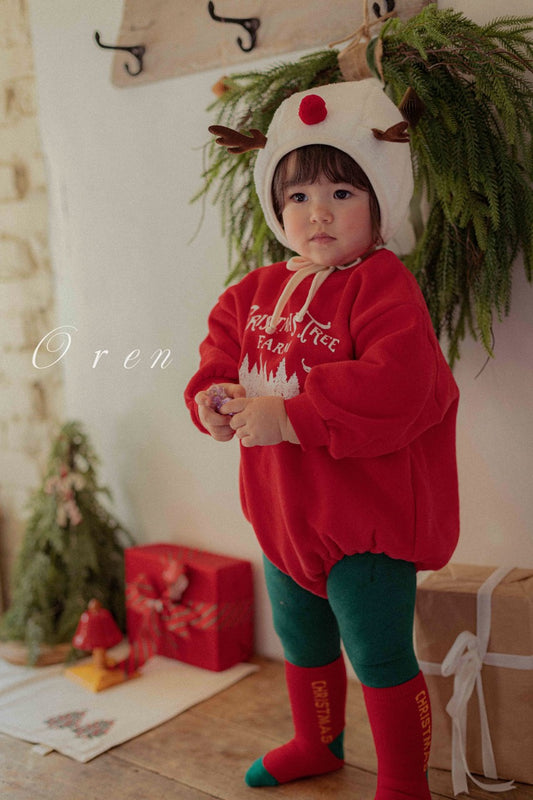 韓國童裝 25秋冬 | OR25507 聖誕款 親子 Christmas Fleece Baby Suit
