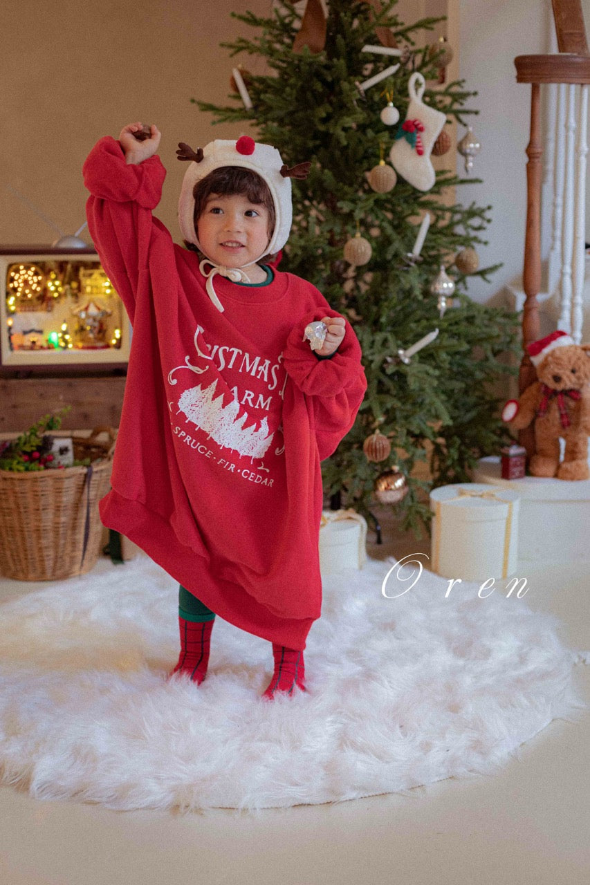 韓國童裝 25秋冬 | OR25507 聖誕款 親子 Christmas Fleece MTM (MOM)