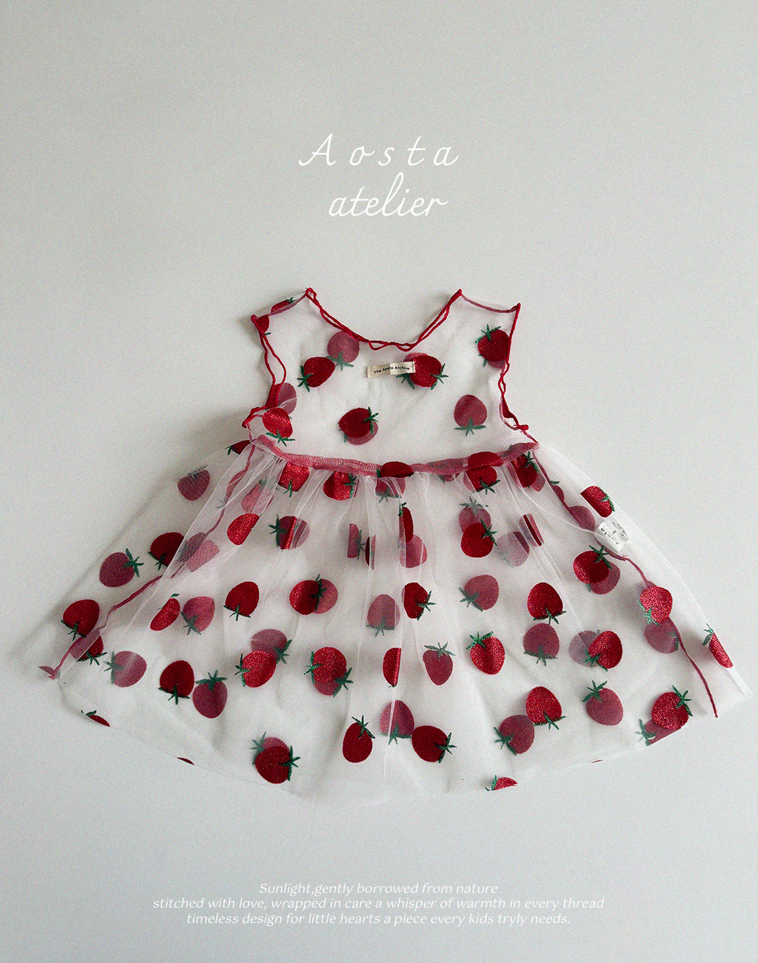 韓國童裝 25夏 | AO25237 LACE STRAWBERRY DRESS