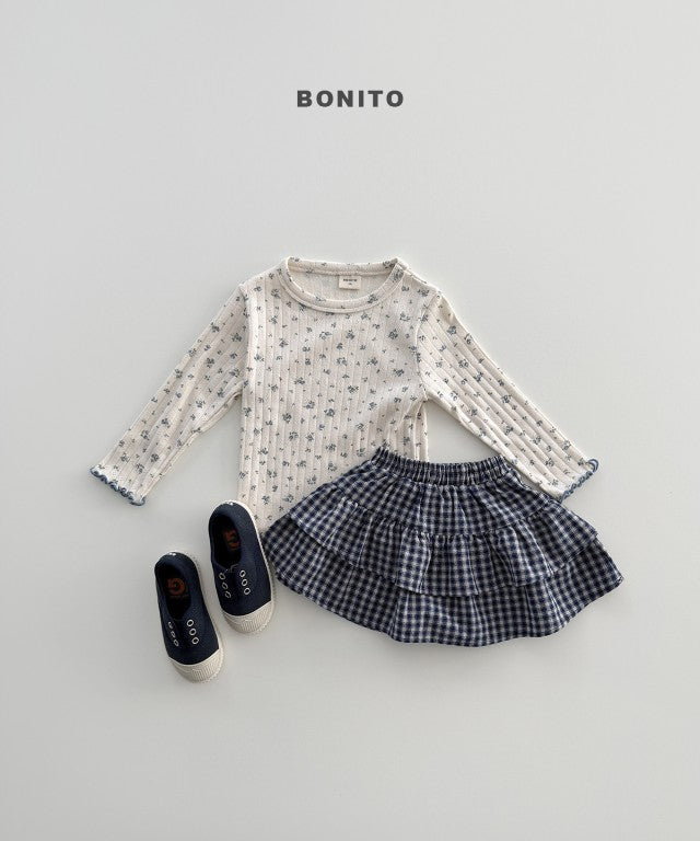 韓國童裝 26秋| BT62 Check Tiered Skirt 短裙 (80-140)