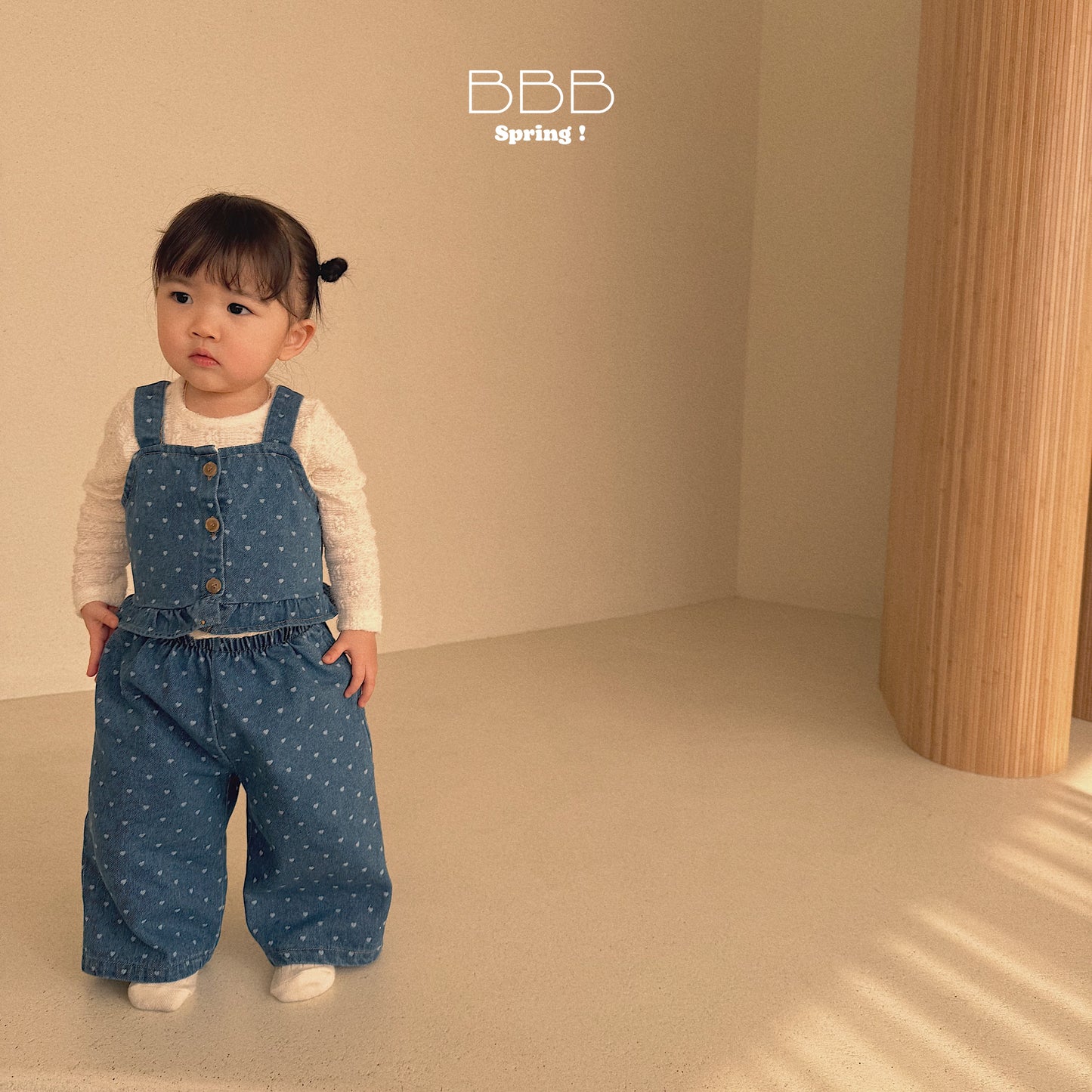 韓國童裝 26春 | BB41 Bebe Dot Dot Denim Pants (70-110cm)