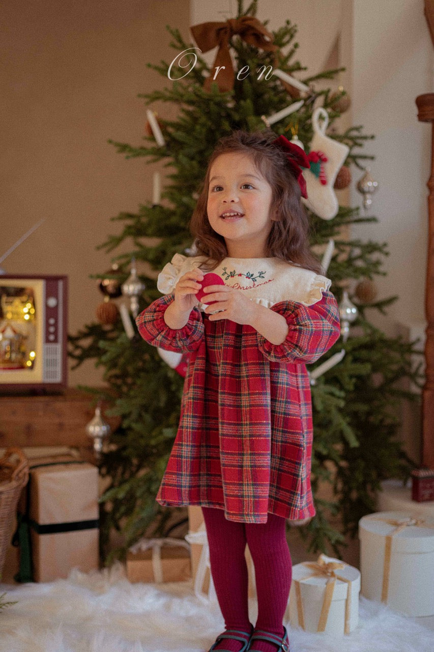 韓國童裝 25秋冬 | OR25505 聖誕款 Eve Check Kids OPS