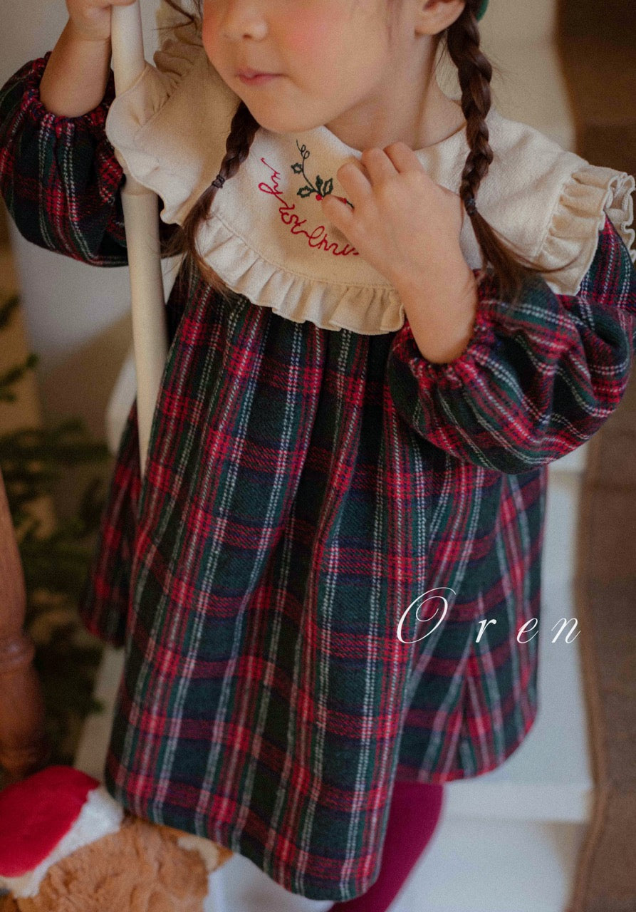韓國童裝 25秋冬 | OR25505 聖誕款 Eve Check Kids OPS