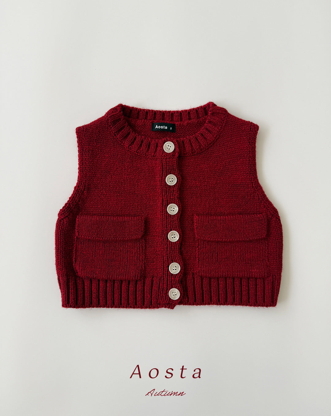 韓國童裝 26秋| AO08 Knit Cookie Vest 背心 (70-110)