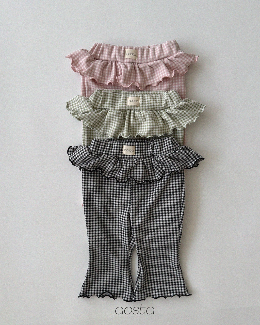 韓國童裝 26秋| AO63 Kiki Frill Pants 褲子 (70-110)