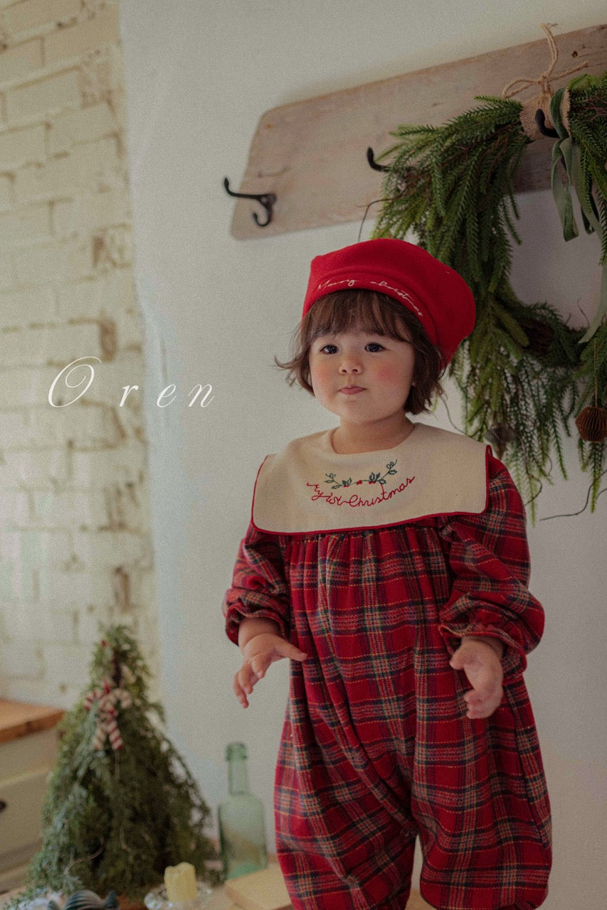 韓國童裝 25秋冬 | OR25505 聖誕款 Eve Check Baby Suit