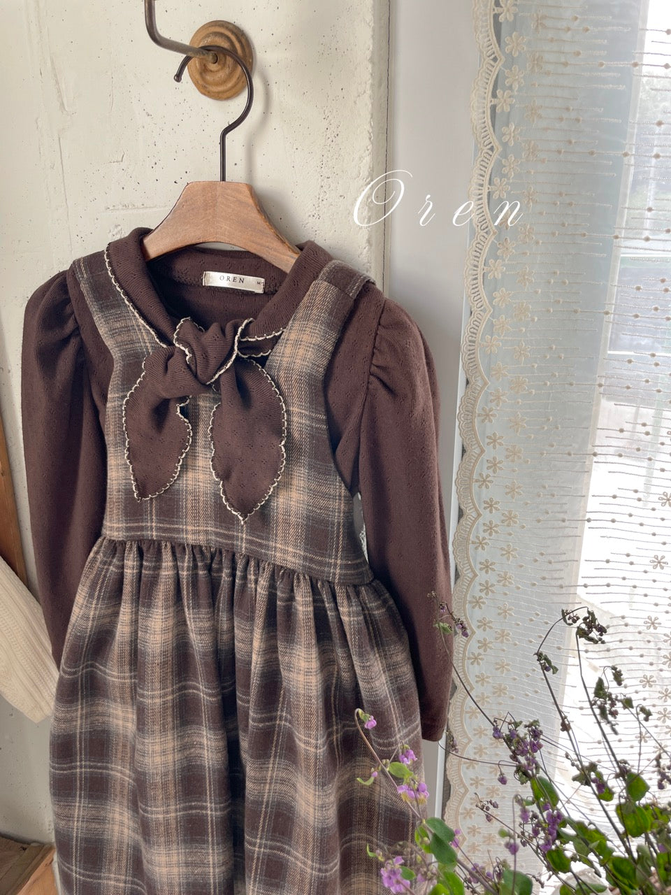 韓國童裝 25秋 | OR25317 Check Collection - Kids OPS (dress)