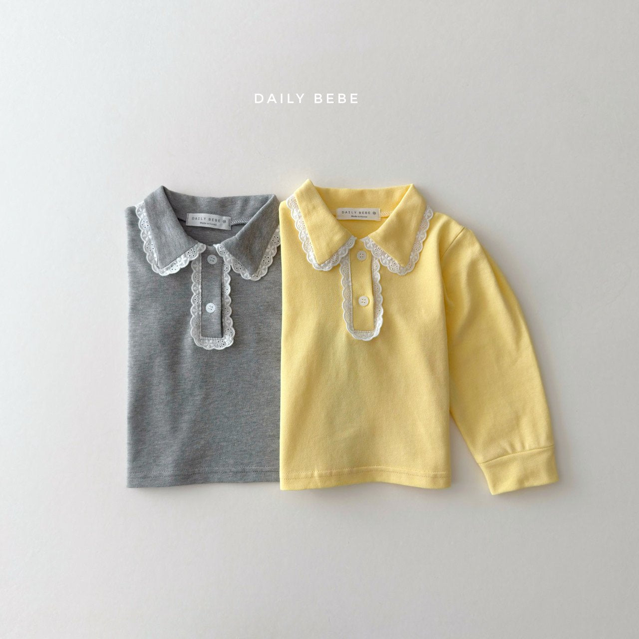 韓國童裝 26春 | DD16 蕾絲翻領T (75~140cm)