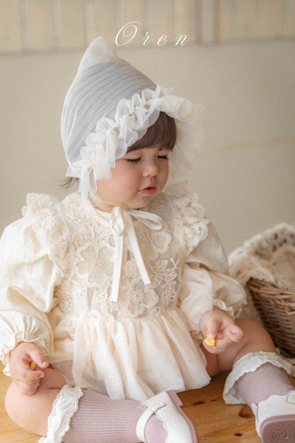 韓國童裝 25秋 | OR25305 Lace Bonnet
