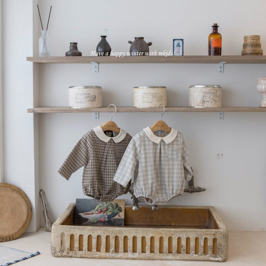 韓國童裝 25秋冬 | MD25406 Check Baby Suit