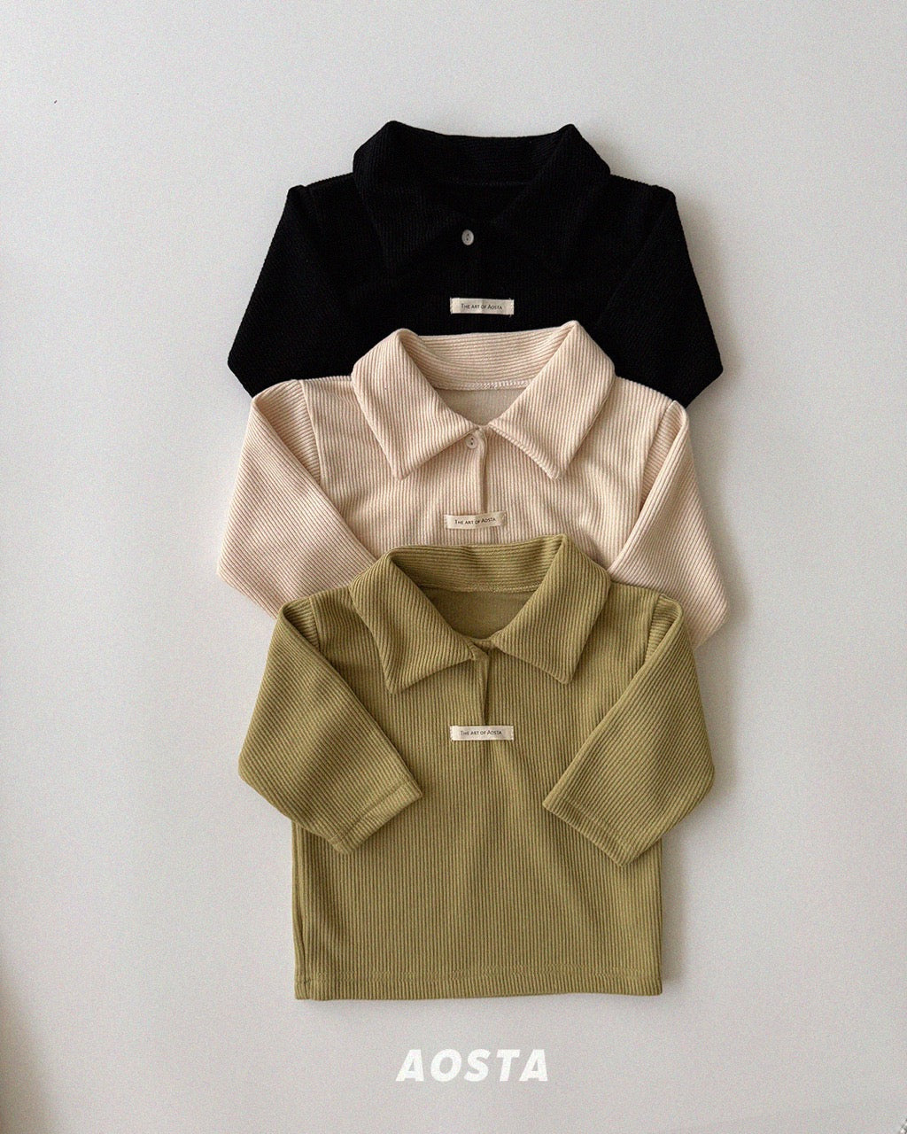 韓國童裝 26秋| AO55 Mulmul Collar T 上衣 (70-110)