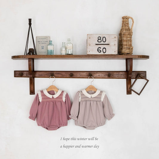 韓國童裝 25秋冬 | MD25407 Lace Embroidery Baby Suit