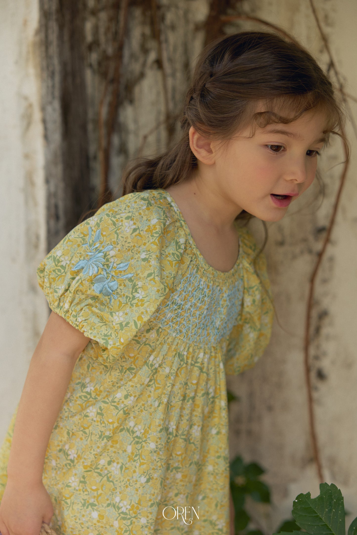 韓國童裝 26夏| OR72 Solara Smocking Dress 索拉拉抓皺洋裝 (90-120)