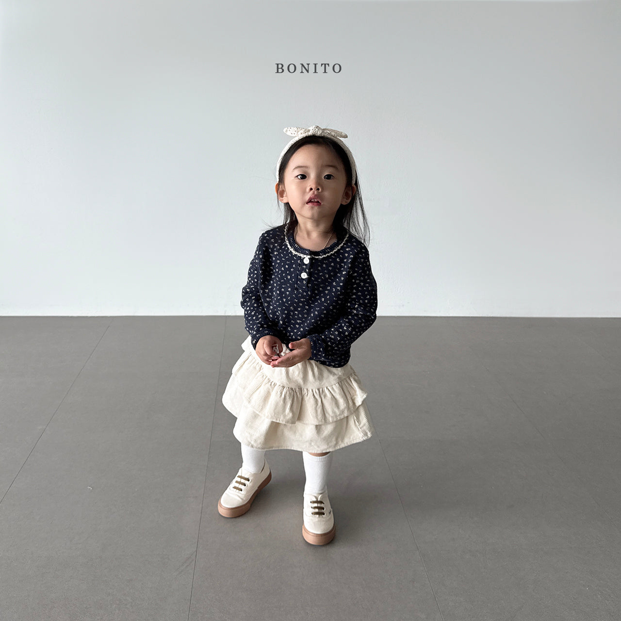 韓國童裝 25秋| BT25314 FLOWER TEE  (70-140CM)