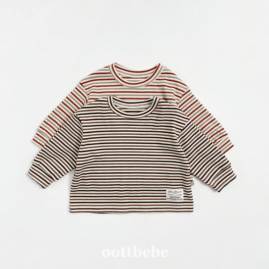 韓國童裝 | OT25322 Autumn Basic Stripe Tee