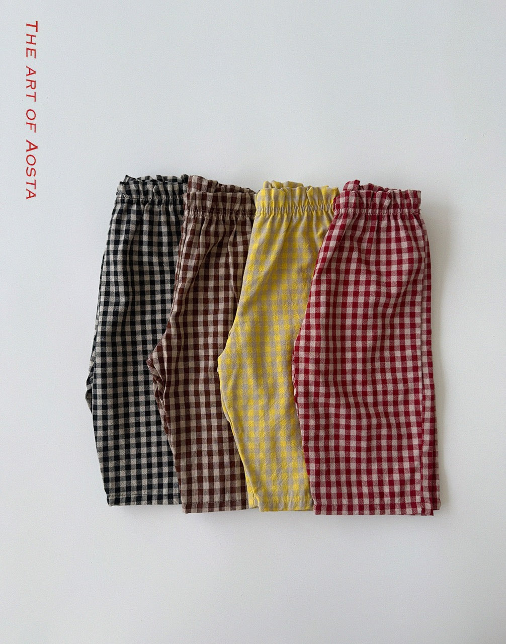 韓國童裝 26秋| AO54 Caramel Check Pants 褲子 (70-110)