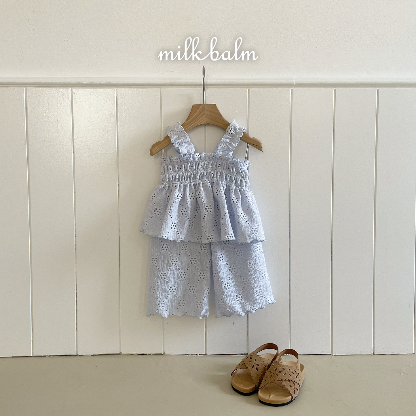 韓國童裝 26夏| MK36 Punching Smocking Setup (80-120cm)