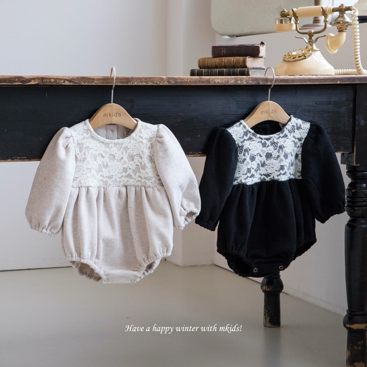 韓國童裝 25秋冬 | MD25408 Lace Baby Suit