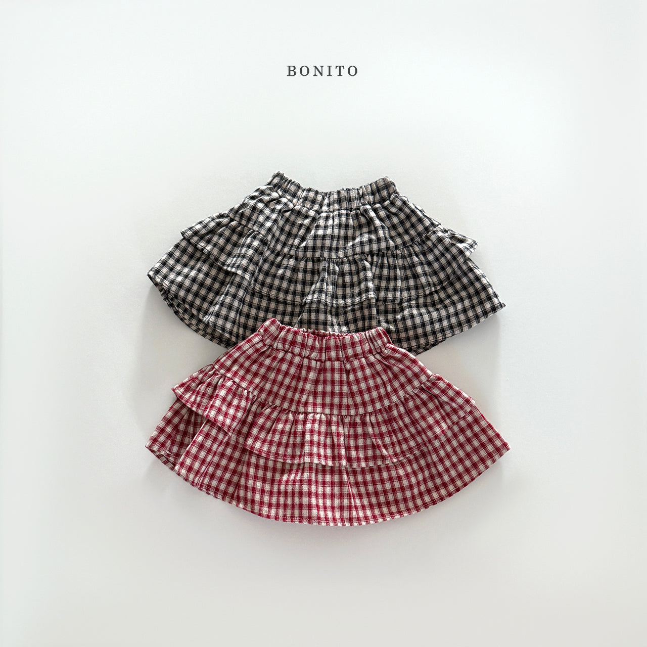韓國童裝 25秋| BT25333 CHECKERED CANCAN SKORT  (70-140CM)