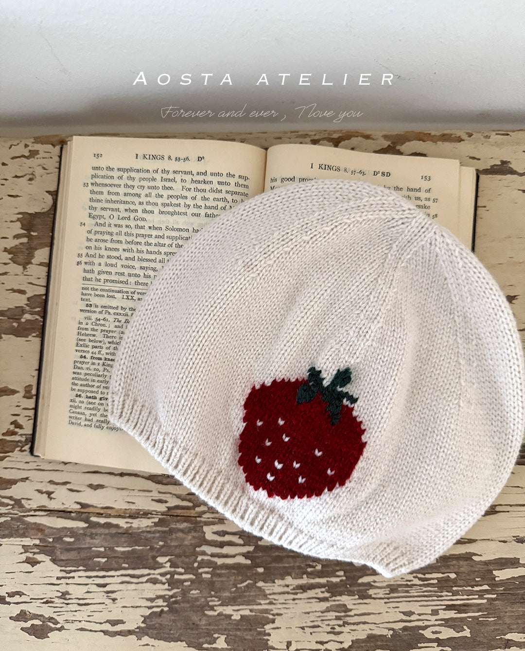 韓國童裝 25秋冬 | AO25410 Knit Strawberry Hat