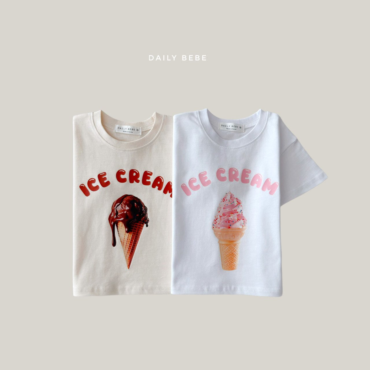 韓國童裝 26夏| DD23 Ice Cream Short Sleeve Tee (75-140cm)