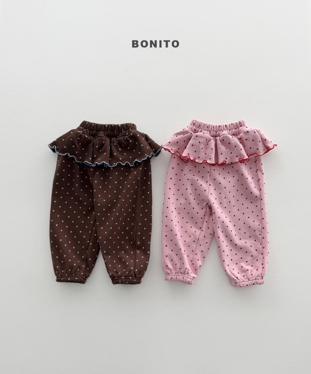 韓國童裝 26秋| BT60 Dot Frill Jogger Pants 長褲 (80-140)