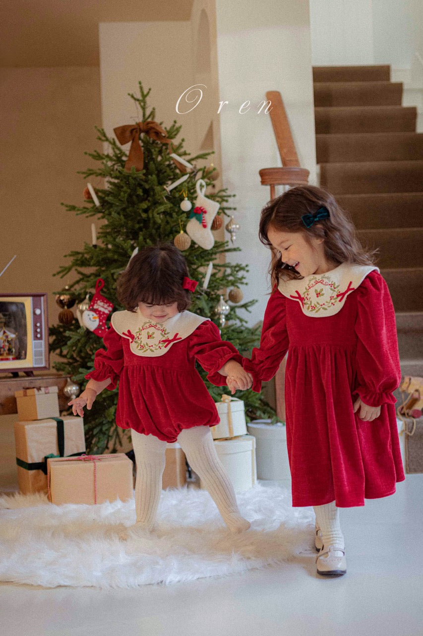 韓國童裝 25秋冬 | OR25503 聖誕款 Carol Carol Dress