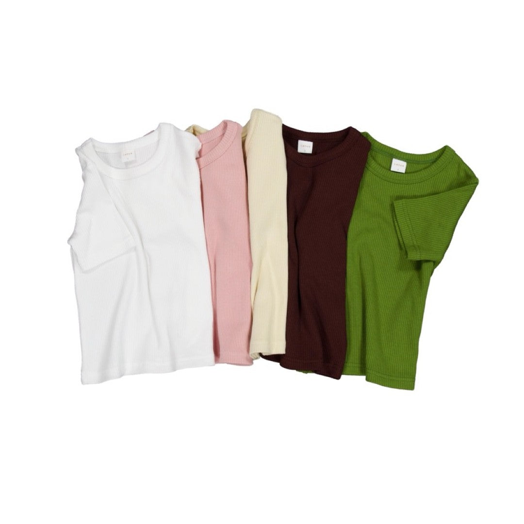 韓國童裝 26夏| LU17 Roy Ribbed Tee | Roy 坑條T恤 (80-130)