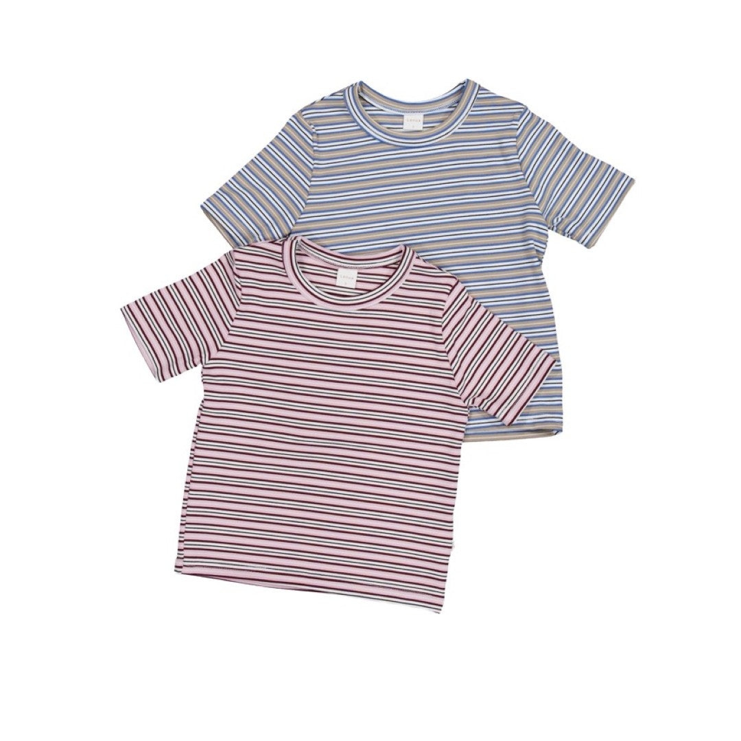 韓國童裝 26夏| LU22 Ray Stripe Tee | Ray 條紋T恤 (80-130)