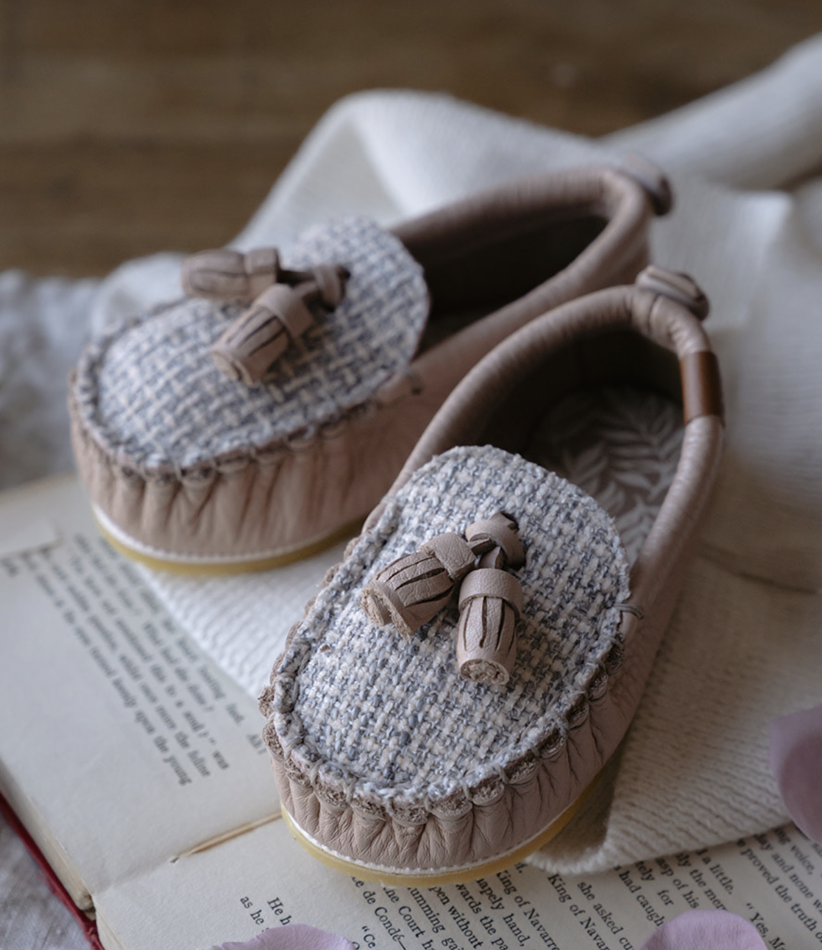 9月團) 韓國手工真皮鞋團   Loafer tweedPink