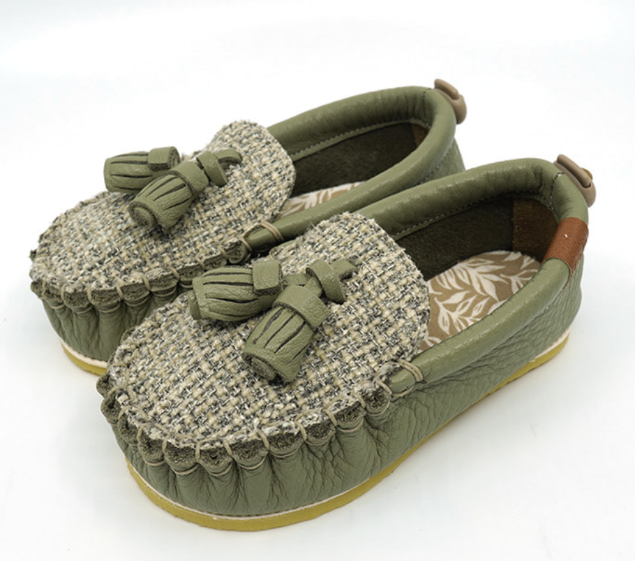 9月團) 韓國手工真皮鞋團   Loafer tweedGreen