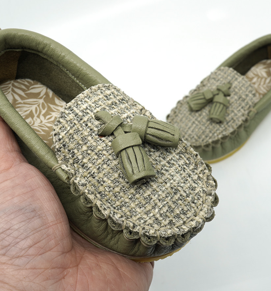 9月團) 韓國手工真皮鞋團   Loafer tweedGreen