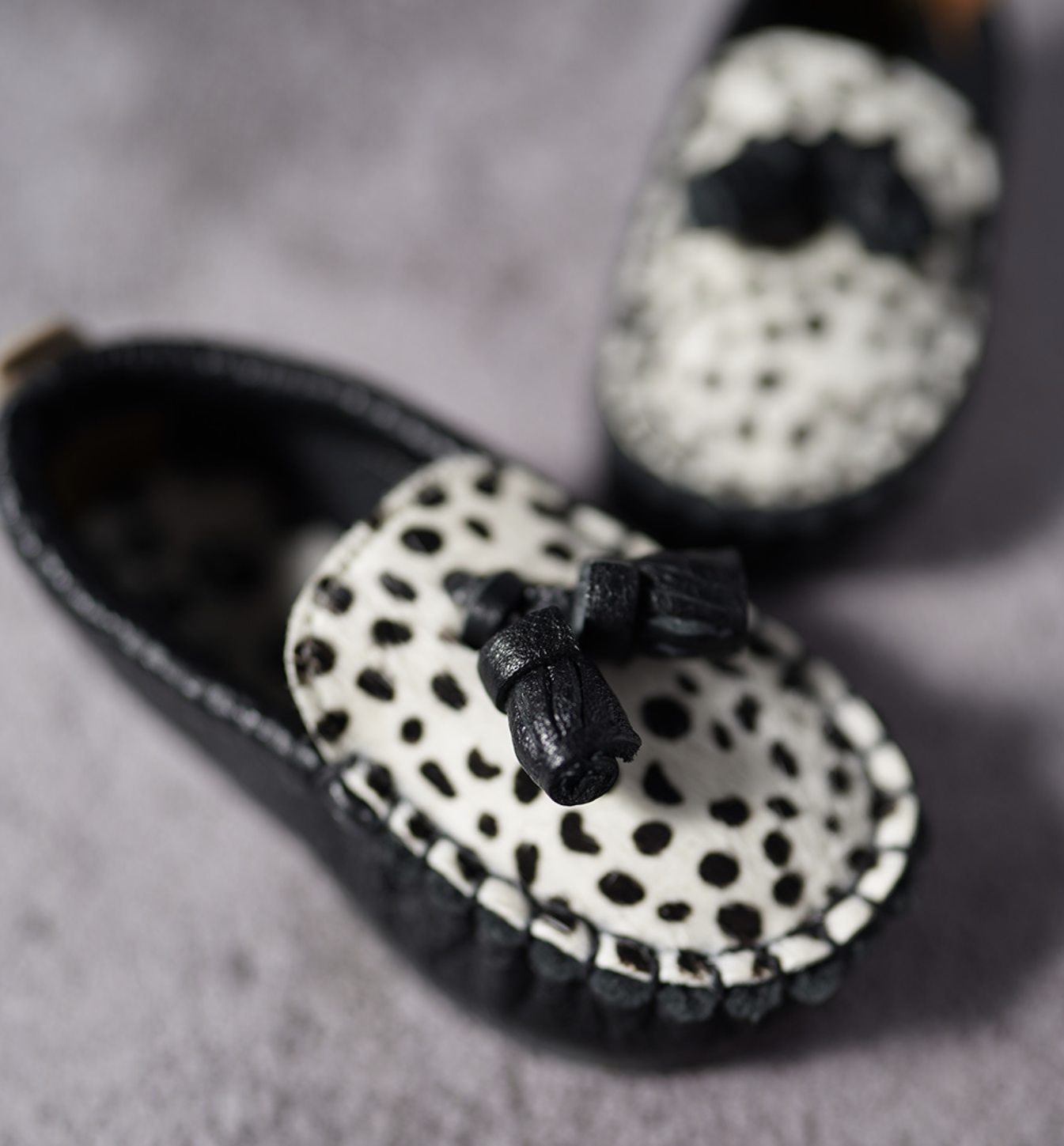 9月團) 韓國手工真皮鞋團  Loafer dalmatianBlack/Cream