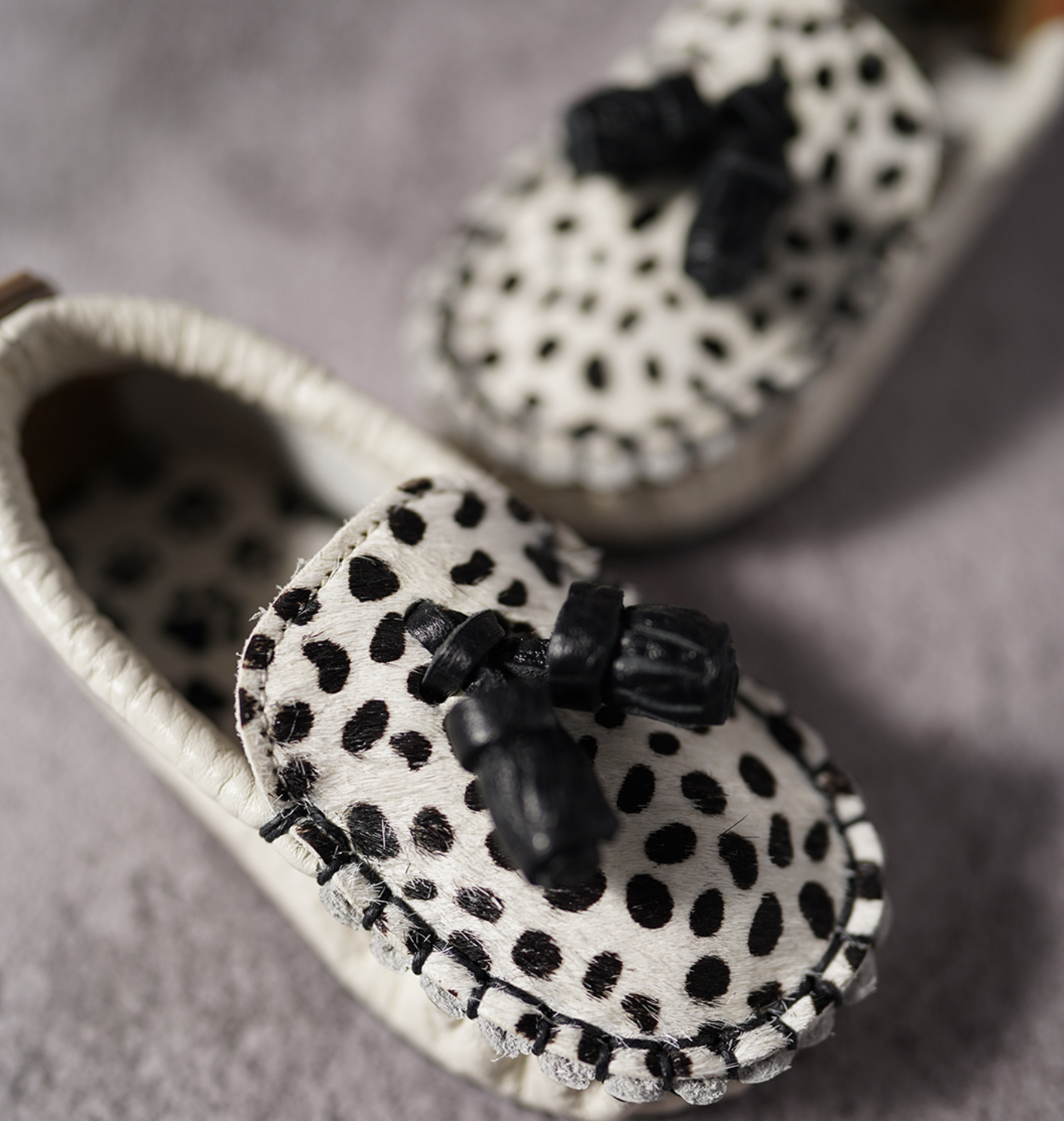 9月團) 韓國手工真皮鞋團  Loafer dalmatianBlack/Cream