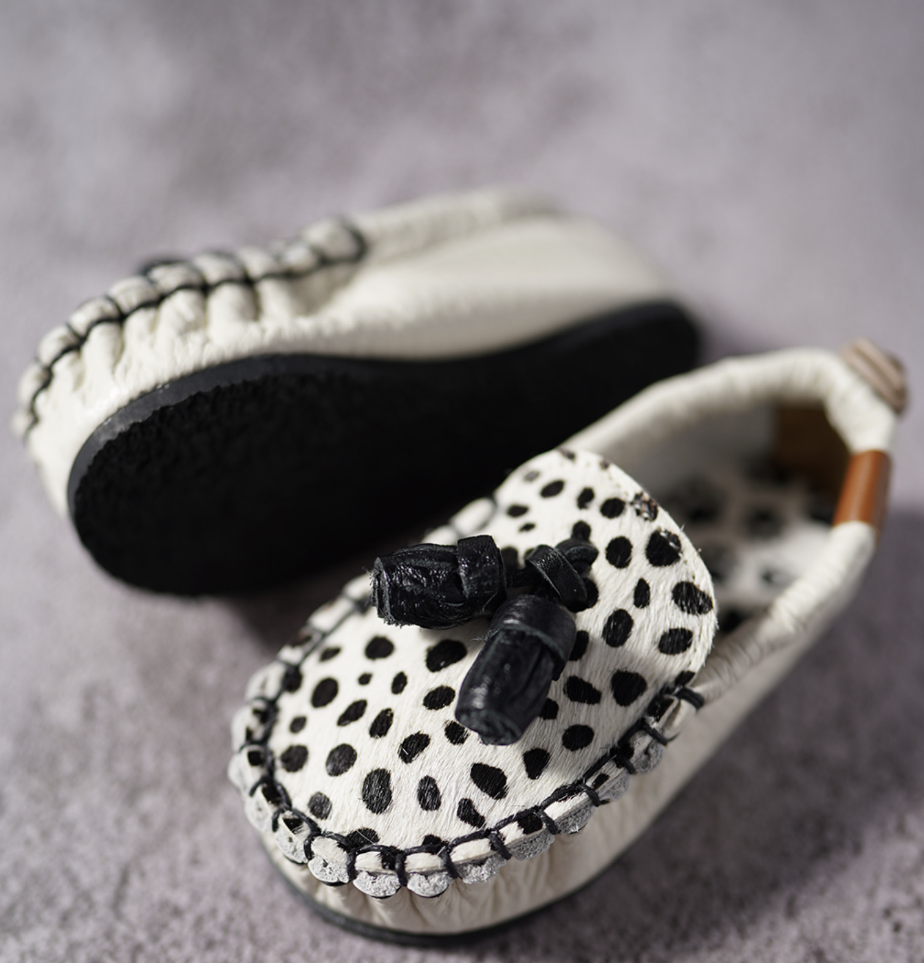 9月團) 韓國手工真皮鞋團  Loafer dalmatianBlack/Cream