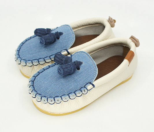 9月團) 韓國手工真皮鞋團  Loafer loafer creamDenim