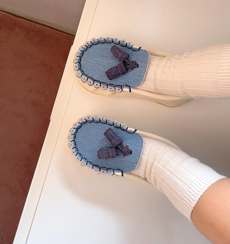 9月團) 韓國手工真皮鞋團  Loafer loafer creamDenim