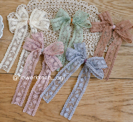 韓國童裝 25秋 | FU25351 Double long ribbon hairpin